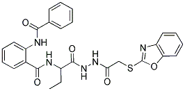 2-BENZAMIDO-N-(1-(2-(2-(BENZO[D]OXAZOL-2-YLTHIO)ACETYL)HYDRAZINYL)-1-OXOBUTAN-2-YL)BENZAMIDE Struktur