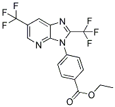 4-[2,5-BIS(TRIFLUOROMETHYL)-1,3,7-TRIAZAINDEN-1-YL]BENZOIC ACID, ETHYL ESTER Struktur