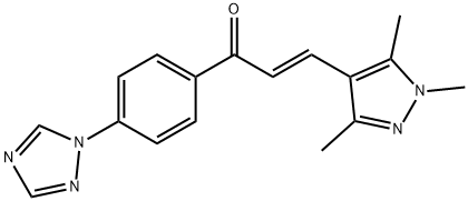 (E)-1-[4-(1H-1,2,4-TRIAZOL-1-YL)PHENYL]-3-(1,3,5-TRIMETHYL-1H-PYRAZOL-4-YL)-2-PROPEN-1-ONE Struktur