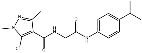 5-CHLORO-N-[2-(4-ISOPROPYLANILINO)-2-OXOETHYL]-1,3-DIMETHYL-1H-PYRAZOLE-4-CARBOXAMIDE Struktur