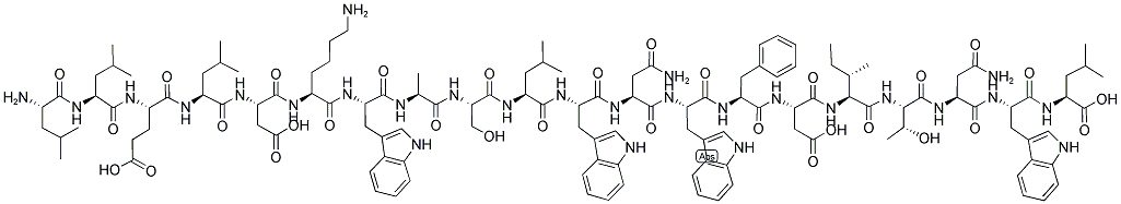 H-LEU-LEU-GLU-LEU-ASP-LYS-TRP-ALA-SER-LEU-TRP-ASN-TRP-PHE-ASP-ILE-THR-ASN-TRP-LEU-OH Struktur