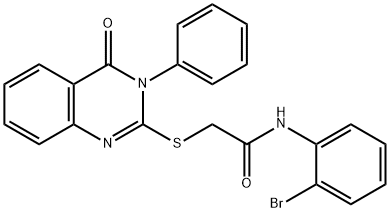 N-(2-BROMOPHENYL)-2-[(4-OXO-3-PHENYL-3,4-DIHYDRO-2-QUINAZOLINYL)SULFANYL]ACETAMIDE Struktur