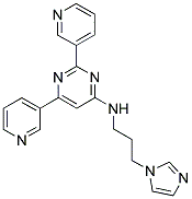 N-[3-(1H-IMIDAZOL-1-YL)PROPYL]-2,6-DIPYRIDIN-3-YLPYRIMIDIN-4-AMINE Struktur