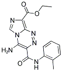 ETHYL 4-AMINO-3-{[(2-METHYLPHENYL)AMINO]CARBONYL}IMIDAZO[5,1-C][1,2,4]TRIAZINE-8-CARBOXYLATE Struktur