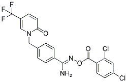 1-[4-[1-AMINO-2-AZA-3-(2,4-DICHLOROBENZOYL)-3-OXAPROP-1-EN-1-YL]BENZYL]-5-(TRIFLUOROMETHYL)-2-PYRIDONE Struktur