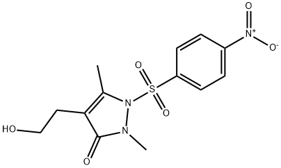 4-(2-HYDROXYETHYL)-2,5-DIMETHYL-1-[(4-NITROPHENYL)SULFONYL]-1,2-DIHYDRO-3H-PYRAZOL-3-ONE Struktur