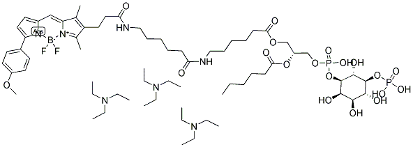 BODIPY(R) TMR-X C6-PHOSPHATIDYLINOSITOL 5-PHOSPHATE, TRIS(TRIETHYLAMMONIUM) SALT Struktur