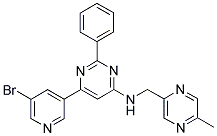 6-(5-BROMOPYRIDIN-3-YL)-N-[(5-METHYLPYRAZIN-2-YL)METHYL]-2-PHENYLPYRIMIDIN-4-AMINE Struktur