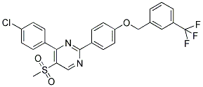 4-(4-CHLOROPHENYL)-5-(METHYLSULPHONYL)-2-[4-(3-(TRIFLUOROMETHYL)BENZYLOXY)PHENYL]PYRIMIDINE Struktur