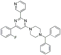 4-(4-BENZHYDRYL-PIPERAZIN-1-YL)-6-(2-FLUORO-PHENYL)-2-PYRIDIN-3-YL-PYRIMIDINE Struktur