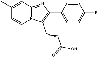 3-[2-(4-BROMO-PHENYL)-7-METHYL-IMIDAZO[1,2-A]-PYRIDIN-3-YL]-ACRYLIC ACID Struktur