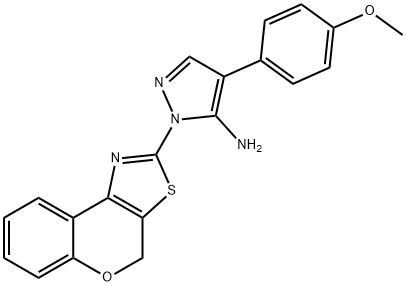 1-(4H-CHROMENO[4,3-D][1,3]THIAZOL-2-YL)-4-(4-METHOXYPHENYL)-1H-PYRAZOL-5-AMINE Struktur