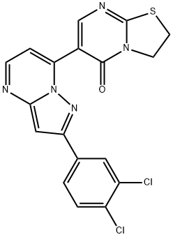 6-[2-(3,4-DICHLOROPHENYL)PYRAZOLO[1,5-A]PYRIMIDIN-7-YL]-2,3-DIHYDRO-5H-[1,3]THIAZOLO[3,2-A]PYRIMIDIN-5-ONE Struktur