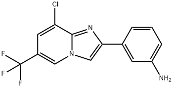 3-[8-CHLORO-6-(TRIFLUOROMETHYL)IMIDAZO[1,2-A]PYRIDIN-2-YL]ANILINE Struktur