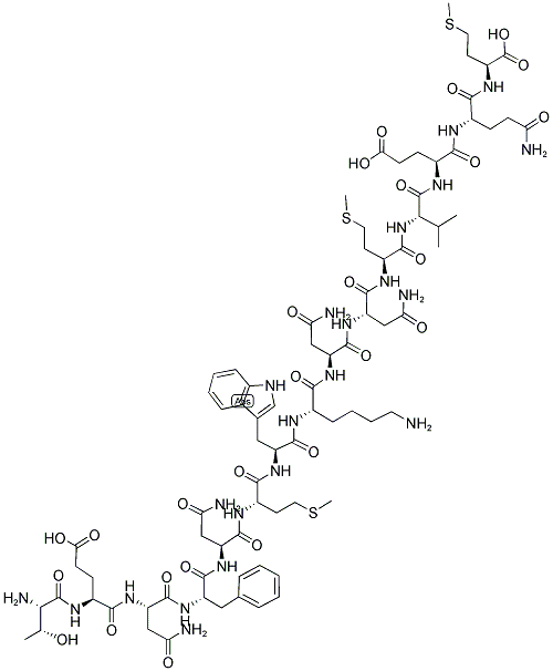H-THR-GLU-ASN-PHE-ASN-MET-TRP-LYS-ASN-ASN-MET-VAL-GLU-GLN-MET-OH Struktur