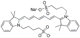 2-[7-[1,3-DIHYDRO-3,3-DIMETHYL-1-(4-SULFOBUTYL)-2H-INDOL-2-YLIDENE]-HEPTA-1,3,5-TRIENYL]-3,3-DIMETHYL-1-(4-SULFOBUTYL)-3H-INDOLIUM HYDROXIDE, INNER SALT SODIUM SALT Struktur