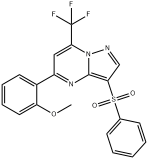 5-(2-METHOXYPHENYL)-3-(PHENYLSULFONYL)-7-(TRIFLUOROMETHYL)PYRAZOLO[1,5-A]PYRIMIDINE Struktur