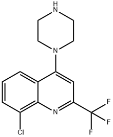 1-[8-CHLORO-2-(TRIFLUOROMETHYL)QUINOL-4-YL]PIPERAZINE Struktur