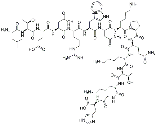 H-LEU-THR-GLU-ASP-ARG-TRP-ASN-LYS-PRO-GLN-LYS-THR-LYS-GLY-HIS-OH Struktur