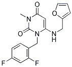 1-(2,4-DIFLUOROBENZYL)-6-[(2-FURYLMETHYL)AMINO]-3-METHYLPYRIMIDINE-2,4(1H,3H)-DIONE Struktur