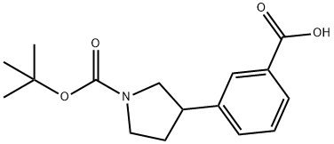 3-(3-CARBOXY-PHENYL)-PYRROLIDINE-1-CARBOXYLIC ACID TERT-BUTYL ESTER Struktur