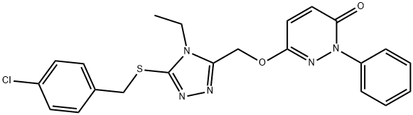 6-((5-[(4-CHLOROBENZYL)SULFANYL]-4-ETHYL-4H-1,2,4-TRIAZOL-3-YL)METHOXY)-2-PHENYL-3(2H)-PYRIDAZINONE Struktur