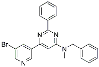 N-BENZYL-6-(5-BROMOPYRIDIN-3-YL)-N-METHYL-2-PHENYLPYRIMIDIN-4-AMINE Struktur