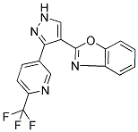 2-[3-(6-(TRIFLUOROMETHYL)PYRIDIN-3-YL)-1H-PYRAZOL-4-YL]BENZOXAZOLE Struktur