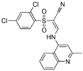 2-((2,4-DICHLOROPHENYL)SULFONYL)-3-((2-METHYL(4-QUINOLYL))AMINO)PROP-2-ENENITRILE Struktur