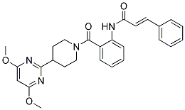 N-[2-((4-(4,6-DIMETHOXYPYRIMIDIN-2-YL)PIPERIDIN-1-YL)CARBONYL)PHENYL]-3-PHENYL-(2E)-PROPENAMIDE Struktur