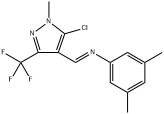 N-((E)-[5-CHLORO-1-METHYL-3-(TRIFLUOROMETHYL)-1H-PYRAZOL-4-YL]METHYLIDENE)-3,5-DIMETHYLANILINE Struktur