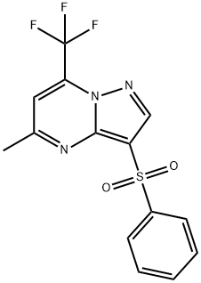 5-METHYL-3-(PHENYLSULFONYL)-7-(TRIFLUOROMETHYL)PYRAZOLO[1,5-A]PYRIMIDINE Struktur