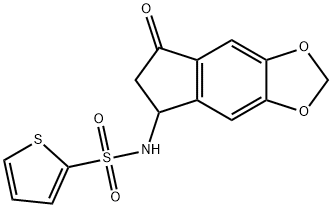 N-(7-OXO-6,7-DIHYDRO-5H-INDENO[5,6-D][1,3]DIOXOL-5-YL)-2-THIOPHENESULFONAMIDE Struktur