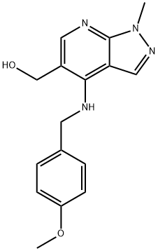 (4-[(4-METHOXYBENZYL)AMINO]-1-METHYL-1H-PYRAZOLO[3,4-B]PYRIDIN-5-YL)METHANOL Struktur