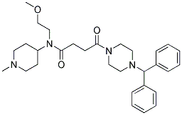 4-(4-(DIPHENYLMETHYL)PIPERAZIN-1-YL)-N-(2-METHOXYETHYL)-N-(1-METHYLPIPERIDIN-4-YL)-4-OXOBUTANAMIDE Struktur