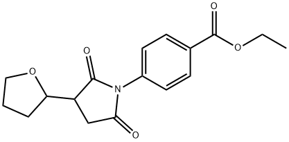 ETHYL 4-(2,5-DIOXO-3-TETRAHYDROFURAN-2-YLPYRROLIDIN-1-YL)BENZOATE Struktur