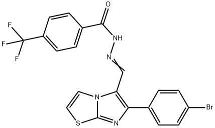 N'-((E)-[6-(4-BROMOPHENYL)IMIDAZO[2,1-B][1,3]THIAZOL-5-YL]METHYLIDENE)-4-(TRIFLUOROMETHYL)BENZENECARBOHYDRAZIDE Struktur