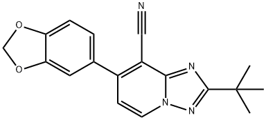 7-(1,3-BENZODIOXOL-5-YL)-2-(TERT-BUTYL)[1,2,4]TRIAZOLO[1,5-A]PYRIDINE-8-CARBONITRILE Struktur