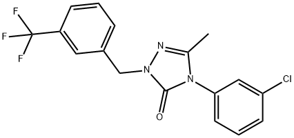 4-(3-CHLOROPHENYL)-5-METHYL-2-[3-(TRIFLUOROMETHYL)BENZYL]-2,4-DIHYDRO-3H-1,2,4-TRIAZOL-3-ONE Struktur