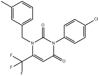 3-(4-CHLOROPHENYL)-1-(3-METHYLBENZYL)-6-(TRIFLUOROMETHYL)-2,4(1H,3H)-PYRIMIDINEDIONE Struktur