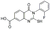 3-(2-FLUOROPHENYL)-2-MERCAPTO-4-OXO-3,4-DIHYDROQUINAZOLINE-7-CARBOXYLIC ACID Struktur