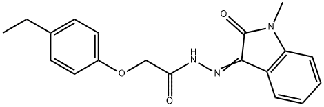 3-(2-(4-ETHYLPHENOXY)ACETYLHYDRAZIDYL)-1-METHYL-2-OXOINDOLINE Struktur