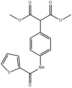 DIMETHYL 2-(4-[(2-THIENYLCARBONYL)AMINO]PHENYL)MALONATE Struktur