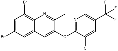 3-CHLORO-5-(TRIFLUOROMETHYL)-2-PYRIDINYL 6,8-DIBROMO-2-METHYL-3-QUINOLINYL ETHER Struktur