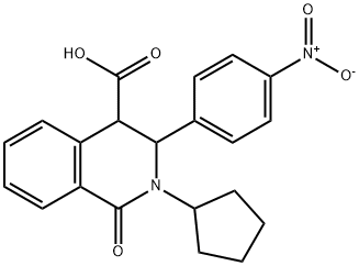 2-CYCLOPENTYL-3-(4-NITROPHENYL)-1-OXO-1,2,3,4-TETRAHYDRO-4-ISOQUINOLINECARBOXYLIC ACID Struktur