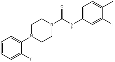 N-(3-FLUORO-4-METHYLPHENYL)(4-(2-FLUOROPHENYL)PIPERAZINYL)FORMAMIDE Struktur