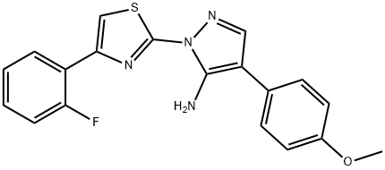 1-[4-(2-FLUOROPHENYL)-1,3-THIAZOL-2-YL]-4-(4-METHOXYPHENYL)-1H-PYRAZOL-5-AMINE Struktur