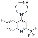 1-[6-FLUORO-2-(TRIFLUOROMETHYL)QUINOL-4-YL]HOMOPIPERAZINE Struktur