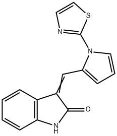 3-((E)-[1-(1,3-THIAZOL-2-YL)-1H-PYRROL-2-YL]METHYLIDENE)-1,3-DIHYDRO-2H-INDOL-2-ONE Struktur