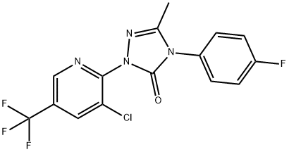 2-[3-CHLORO-5-(TRIFLUOROMETHYL)-2-PYRIDINYL]-4-(4-FLUOROPHENYL)-5-METHYL-2,4-DIHYDRO-3H-1,2,4-TRIAZOL-3-ONE Struktur